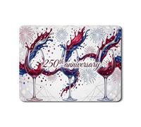 Festive - Tappetino scolapiatti per bancone della cucina, design con spruzzi rossi e blu, stile celebrazione, in pelle PU, per protezione bancone della cucina, 45,7 x 61 cm