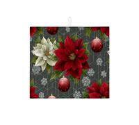 Festive - Tappetino scolapiatti per bancone della cucina, tappetino assorbente con stella di Natale rossa vintage, in microfibra, per cucina, bar, 40,6 x 45,7 cm