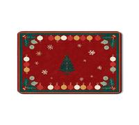 Festive - Tappetino scolapiatti vintage per bancone della cucina, motivo albero di Natale, in gomma assorbente, colore: rosso, tappetino scolapiatti in pelle sintetica per cucina, 30,5 x 50,8 cm