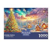 Festive Village with Decorated Tree And Fairies Puzzle Da 1000 Pezzi Christmas Style Cartone Riciclato Premium, Sfidante 38x26cm/1000pcs