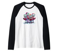 Festive Zombies Group per Caroling e Singer Maglia con Maniche Raglan