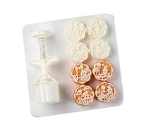 Festives Cake Baking Set 4 Stampi Conigli Modello Stampi ABS Strumento Pressa a Mano per Vacanze Dolci Luna Cake Stampi Set