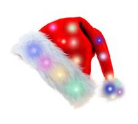 Festives Glowing Cappelli di Natale Scintille Bambini Cappelli di Natale Confortevole Per Le Feste Incontri di Natale Regolabile Cappello di Babbo Natale