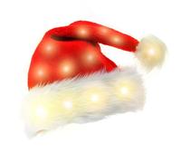 Festives Glowing Cappelli di Natale Scintille Bambini Cappelli di Natale Confortevole Per Le Feste Incontri di Natale Regolabile Cappello di Babbo Natale