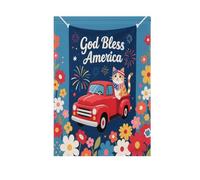Festivo Cat Independence Day Welcome Garden Flag Double Face verticale 30,5 x 45,7 cm banner Yard Outdoor Farmhouse Decor
