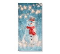 Festivo Pupazzo di Neve Copertura Decorativo, Scena Buon Inverno con luci, Decorazione per interni ed esterni Vacanze 91,8 x 182,9 cm