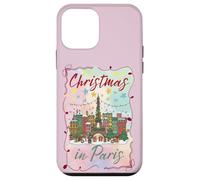Festivo Torre Eiffel Holiday Decor con pastello Cityscape Custodia per iPhone 12 mini