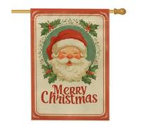 Festivo vintage Babbo Natale bandiera da giardino, decorazione natalizia rossa, decorazione natalizia su entrambi i lati, per esterni, decorazione per prato, 71 x 101 cm