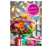 Festliche Momente - Ein Jahr mit KI Geburtstagen (Wandkalender 2026 DIN A4 hoch), CALVENDO Monatskalender: Dein Geburtstagskalender mit bunten Geburtstagsmomenten