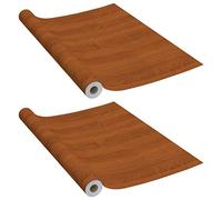Festnight 2 pz Pellicole Autoadesive per Porte 210x90 cm Carta da Parati Adesiva PVC Impermeabile Pellicola Adesiva per Mobili Colore Legno Scuro/Rovere Chiaro/Rovere Moro