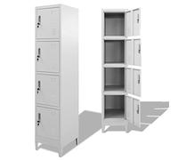 Festnight Armadietto Archivio In Metallo/Metallico in Acciaio Grigio a 4 Comparti 4 Ripiani con Serrature 38x45x180 cm per Documenti da Ufficio/Studio/Palestra