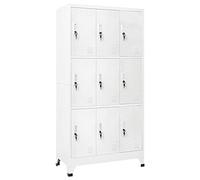 Festnight Armadio con 9 Armadietti in Acciaio | armadietti per spogliatoio | armadietto Metallo | schedario da Ufficio 90x45x180 cm Grigio