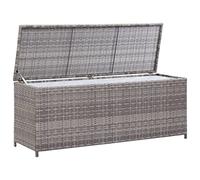 Festnight Baule da Esterno, Cassapanca Contenitore da Esterno, Baule da Giardino in Polyrattan Grigio 120x50x60 cm
