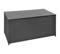 Festnight Baule da Esterno, Cassapanca Contenitore da Esterno, Baule da Giardino in Polyrattan Nero 120x50x60 cm