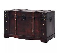 Festnight Baule del Tesoro Vintage Stile Antico in Legno 66x38x40 cm da Camera da Letto per Soggiorno