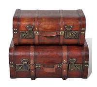 Festnight Bauli Vintage Arredo Set Bauli Vintage in Legno 2pz