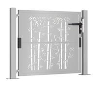 Festnight Cancelletto Giardino, Cancelletto Pedonale, Cancello Ferro Battuto, Cancelletto Esterno, Cancello da Giardino 105x105 cm in Acciaio Corten Design bambù