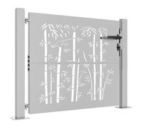 Festnight Cancelletto Giardino, Cancelletto Pedonale, Cancello Ferro Battuto, Cancelletto Esterno, Cancello da Giardino 105x105 cm in Acciaio Corten Design bambù #2