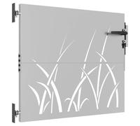 Festnight Cancelletto Giardino, Cancelletto Pedonale, Cancello Ferro Battuto, Cancelletto Esterno, Cancello da Giardino 85x75 cm in Acciaio Corten Design Erba