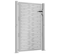 Festnight Cancelletto Giardino, Cancelletto Pedonale, Cancello Ferro Battuto, Cancelletto Esterno, Cancello da Giardino 105x130 cm Acciaio Corten Design Quadrato