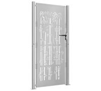 Festnight Cancelletto Giardino, Cancelletto Pedonale, Cancello Ferro Battuto, Cancelletto Esterno, Cancello da Giardino 105x205 cm in Acciaio Corten Design bambù