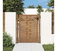 Festnight Cancello Giardino, Cancello Ferro Battuto, Cancello Pedonale, Cancello in Ferro, in Acciaio Corten Design Quadrato 105x130 cm