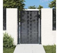 Festnight Cancello Giardino, Cancello Pedonale, Cancello in Ferro per Esterno, Cancello Ferro Battuto, in Acciaio Design Quadrato Antracite 105x130 cm