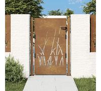 Festnight Cancello Giardino Esterno Cancello Esterno Cancelletto Giardino Cancelli in Ferro Cancello da Giardino 105x155 cm in Acciaio Corten Design Erba