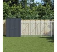 Festnight Casetta Cani con Corsa, Recinto per Cani da Esterno, Box per Cani da Esterno, Canile da Esterno Taglia Grande, in Acciaio Zincato Antracite 165x659x181 cm