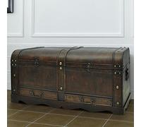 Festnight Cassapanca con 2 Cassetti in Legno, Marrone 90 x 51 x 42 cm