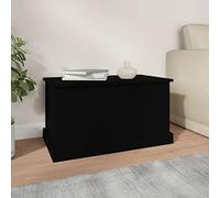 Festnight Cassapanca Contenitore da Interno, Cassapanca Contenitore Legno, Contenitore Portaoggetti in Legno Multistrato Nero 70x40x38 cm