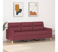 Festnight Divano 3 Posti, Divano Tre Posti, Divani 3 Posti, Divano Letto 3 Posti, Divano 3 Posti Offerta, Divano a 3 Posti Rosso Vino 180 cm in Tessuto