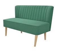 Festnight Divano a 2 Posti Design Moderno in Stoffa 117x55,5x77 cm Verde/Giallo da Salotto/Soggiorno (Verde)