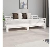Festnight Dormeuse Estraibile, Divano Letto a Scomparsa Bianca Legno Massello di Pino 2X(80x200) cm