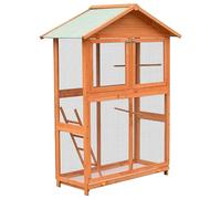Festnight Gabbia Uccelli in Legno di Pino e Abete 125,5x59,5x164 cm, Voliera per Uccelli da Esterno, Gabbia per Uccelli, Gabbia Pappagalli, Gabbietta Uccellini