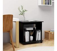 Festnight Mobiletto con Rotelle, Mobiletto per Stampante, Porta Stampante con Ruote, Carrello Porta Stampante, Tavolino con Ruote Nero 60x45x60 cm in Truciolato