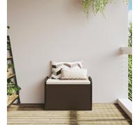 Festnight Panchina Contenitore da Esterno, Cassapanca Contenitore, Cassapanca con Cuscino in Polyrattan Marrone 80x51x52 cm