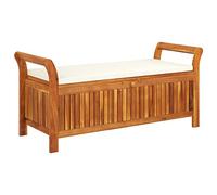 Festnight Panchina da Esterno, Panca Contenitore, Cassapanca Contenitore da Esterno, con Cuscino, in Legno Massello Acacia 126cm