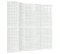 Festnight Pannelli Divisori per Interni, Paravento da Interno,Divisorio Pieghevole 5 Pannelli Stile Giapponese 200x170 Bianco