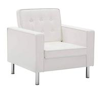 Festnight Poltrona Classica con Rivestimento in Ecopelle Marrone/Nero/Bianco da Salotto Ufficio e Soggiorno,Poltrona Moderna in Similpelle da Salotto e Ufficio 75x70x75 cm