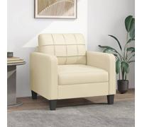 Festnight Poltrona Moderno, Sedia da Salotto, Divano Piccolo per Soggiorno, 60 cm in Similpelle Crema