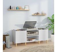 Festnight Porta Dischi Vinile, Armadietto Porta CD, Libreria per Soggiorno, Mobile da Ingresso, in Legno Multistrato Bianco 121x38x48 cm