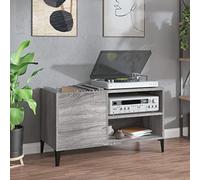 Festnight Porta Dischi Vinile, Armadietto Porta CD, Libreria per Soggiorno, Mobile da Ingresso, in Legno Multistrato Grigio Sonoma 84,5x38x48 cm