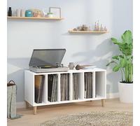 Festnight Porta Dischi Vinile, Libreria per Soggiorno, Mobile da Ingresso, in Legno Multistrato Bianco 100x38x48 cm