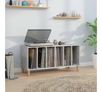 Festnight Porta Dischi Vinile, Libreria per Soggiorno, Mobile da Ingresso, in Legno Multistrato Grigio Cemento 100x38x48 cm
