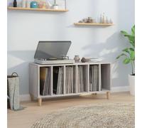 Festnight Porta Dischi Vinile, Libreria per Soggiorno, Mobile da Ingresso, in Legno Multistrato Grigio Sonoma 100x38x48cm