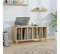 Festnight Porta Dischi Vinile, Libreria per Soggiorno, Mobile da Ingresso, in Legno Multistrato Rovere Sonoma 100x38x48cm