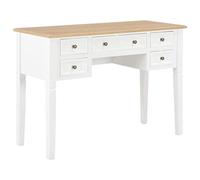 Festnight Scrivania Moderna Bianca in Legno e MDF con Cassetti,Scrivania Ufficio,Scrivania con Cassetti,Scrivania Bianca 109,5x45x77,5 cm