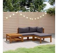 Festnight Set Divani da Giardino 4pz con Cuscini in Massello di Acacia, Divano da Esterno, Salotto da Giardino Esterno, Divanetto da Esterno, Salotto da Esterno, Divano Esterno