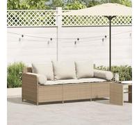 Festnight Set Divano Giardino per Esterno, Set da Giardino, Set da Esterno, Salotto da Esterno, Divano da Giardino con Cuscini a 3 Posti Beige in Polyrattan #02